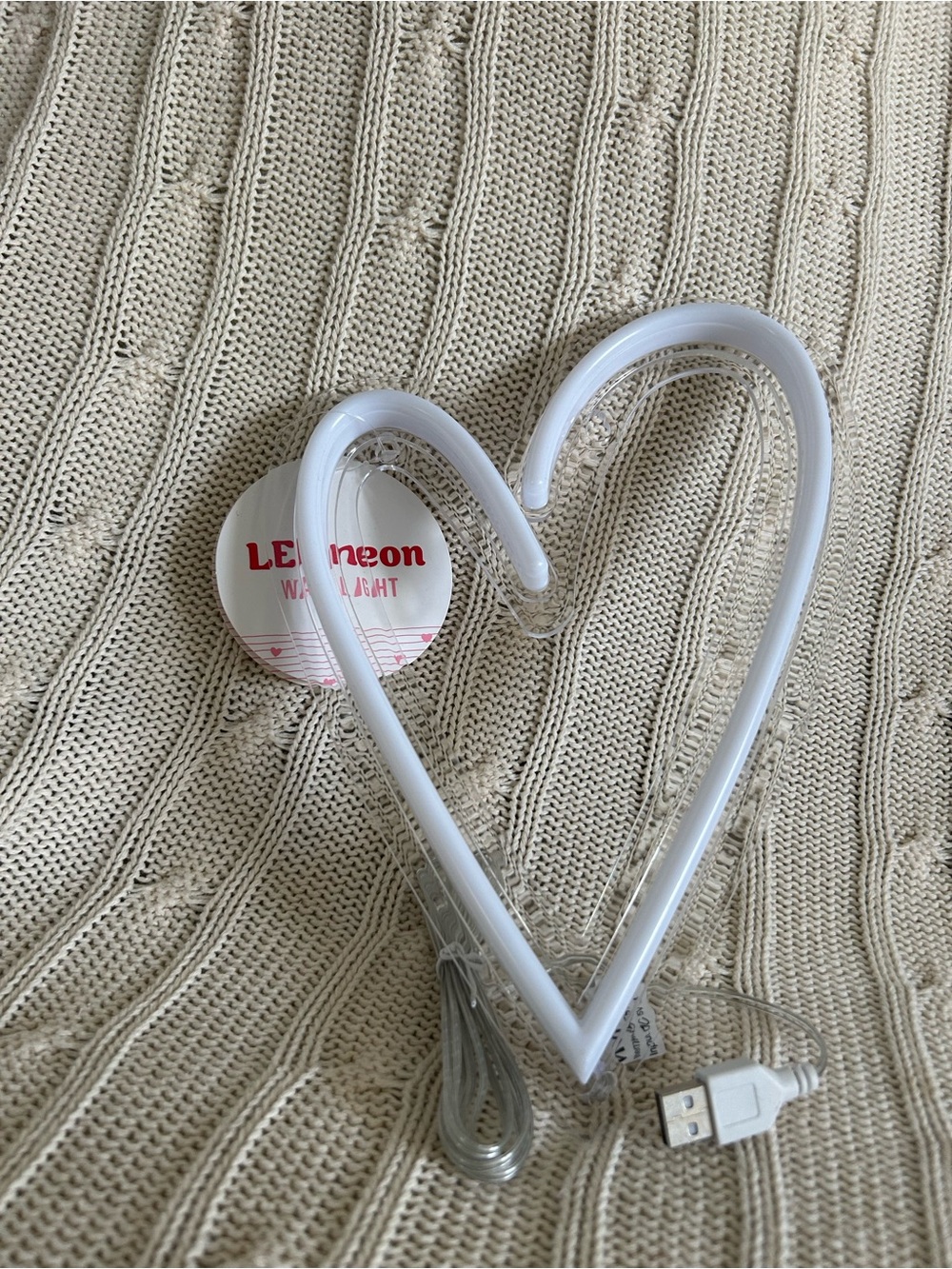 LED Neon Heart Wall Light - Bright White